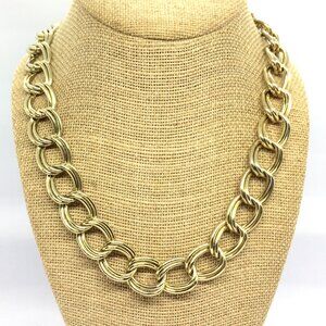 VINTAGE GOLD CHAIN NECKLACE Chunky Double Link 80s 90s Mobwife Statement